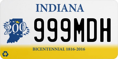 IN license plate 999MDH