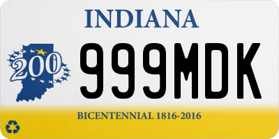 IN license plate 999MDK