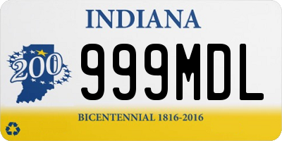 IN license plate 999MDL