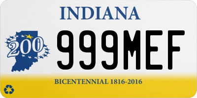 IN license plate 999MEF