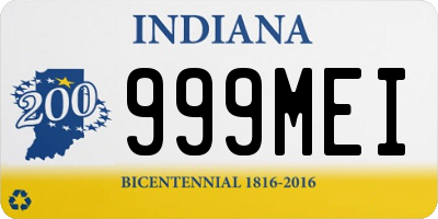 IN license plate 999MEI