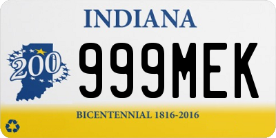 IN license plate 999MEK