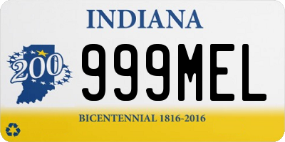 IN license plate 999MEL