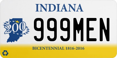IN license plate 999MEN