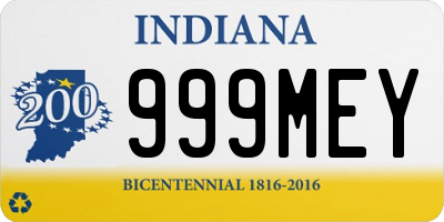 IN license plate 999MEY