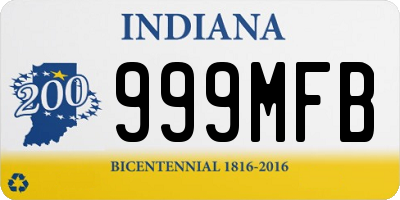 IN license plate 999MFB