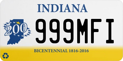 IN license plate 999MFI