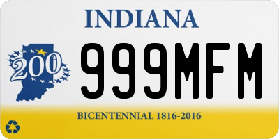 IN license plate 999MFM