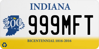 IN license plate 999MFT