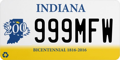 IN license plate 999MFW