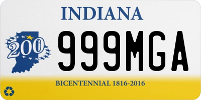 IN license plate 999MGA