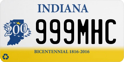 IN license plate 999MHC