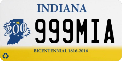 IN license plate 999MIA