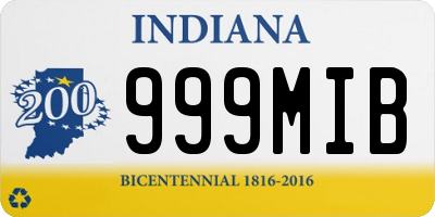 IN license plate 999MIB