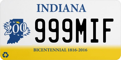 IN license plate 999MIF