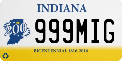 IN license plate 999MIG