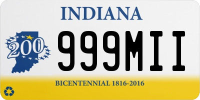 IN license plate 999MII
