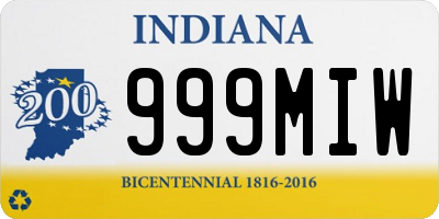 IN license plate 999MIW