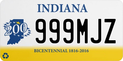 IN license plate 999MJZ