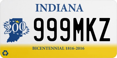 IN license plate 999MKZ