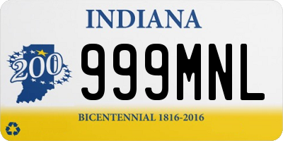IN license plate 999MNL