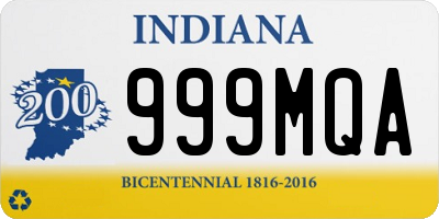 IN license plate 999MQA