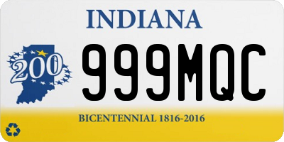 IN license plate 999MQC