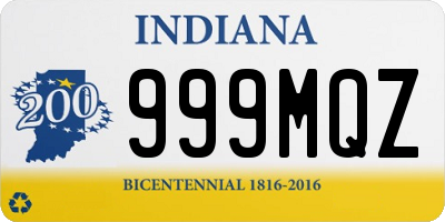 IN license plate 999MQZ