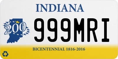 IN license plate 999MRI