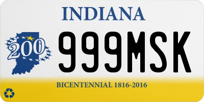 IN license plate 999MSK