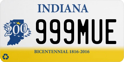 IN license plate 999MUE