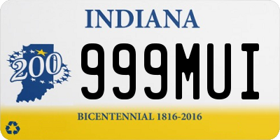 IN license plate 999MUI