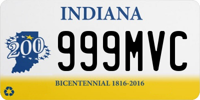 IN license plate 999MVC