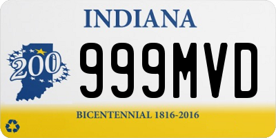 IN license plate 999MVD