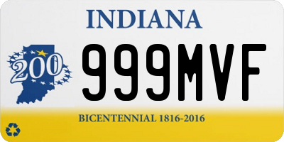 IN license plate 999MVF