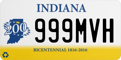 IN license plate 999MVH