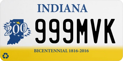 IN license plate 999MVK