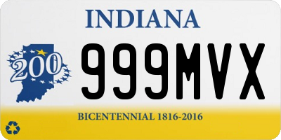 IN license plate 999MVX