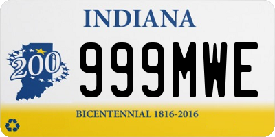 IN license plate 999MWE