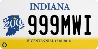 IN license plate 999MWI