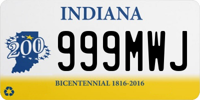 IN license plate 999MWJ