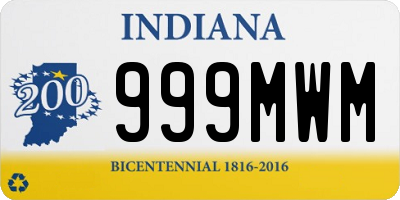 IN license plate 999MWM