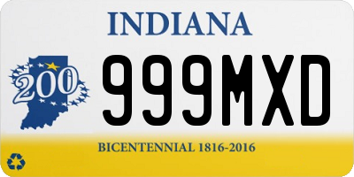 IN license plate 999MXD