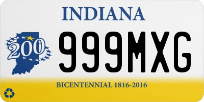 IN license plate 999MXG