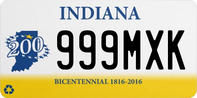 IN license plate 999MXK