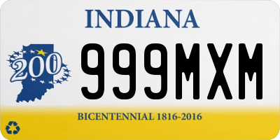 IN license plate 999MXM