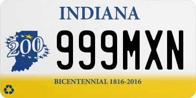 IN license plate 999MXN