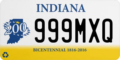 IN license plate 999MXQ