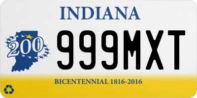 IN license plate 999MXT