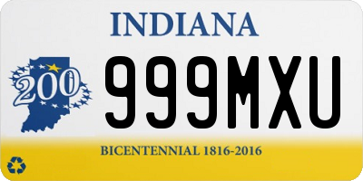 IN license plate 999MXU